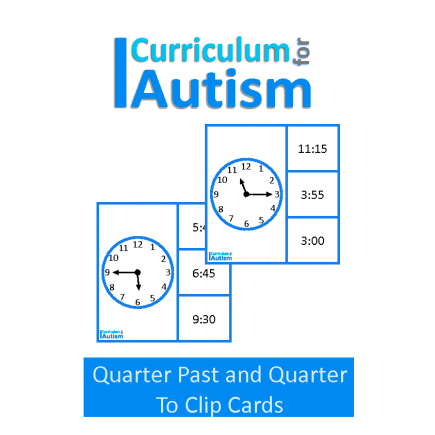 Telling Time Quarter Past and Quarter To Clip Cards